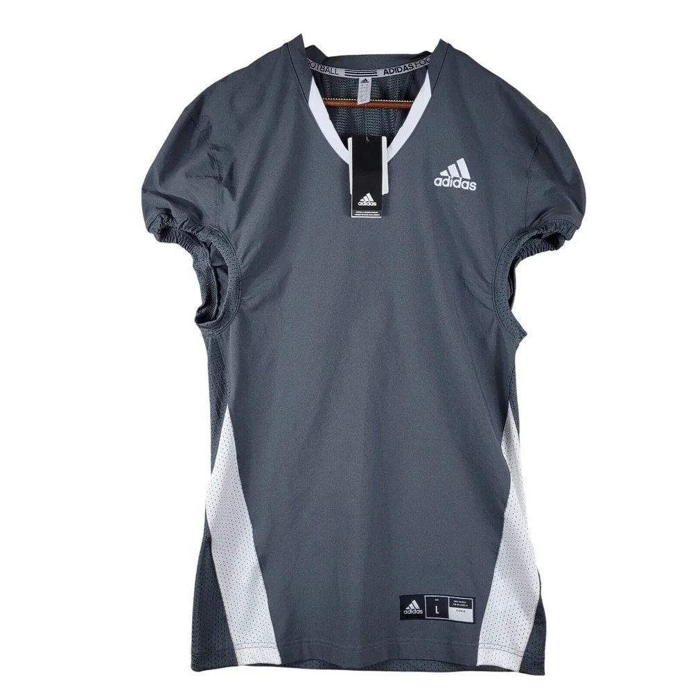 Adidas Football Jersey Mens Large Gray New A1 Stock J GG7391 Short Sleeve